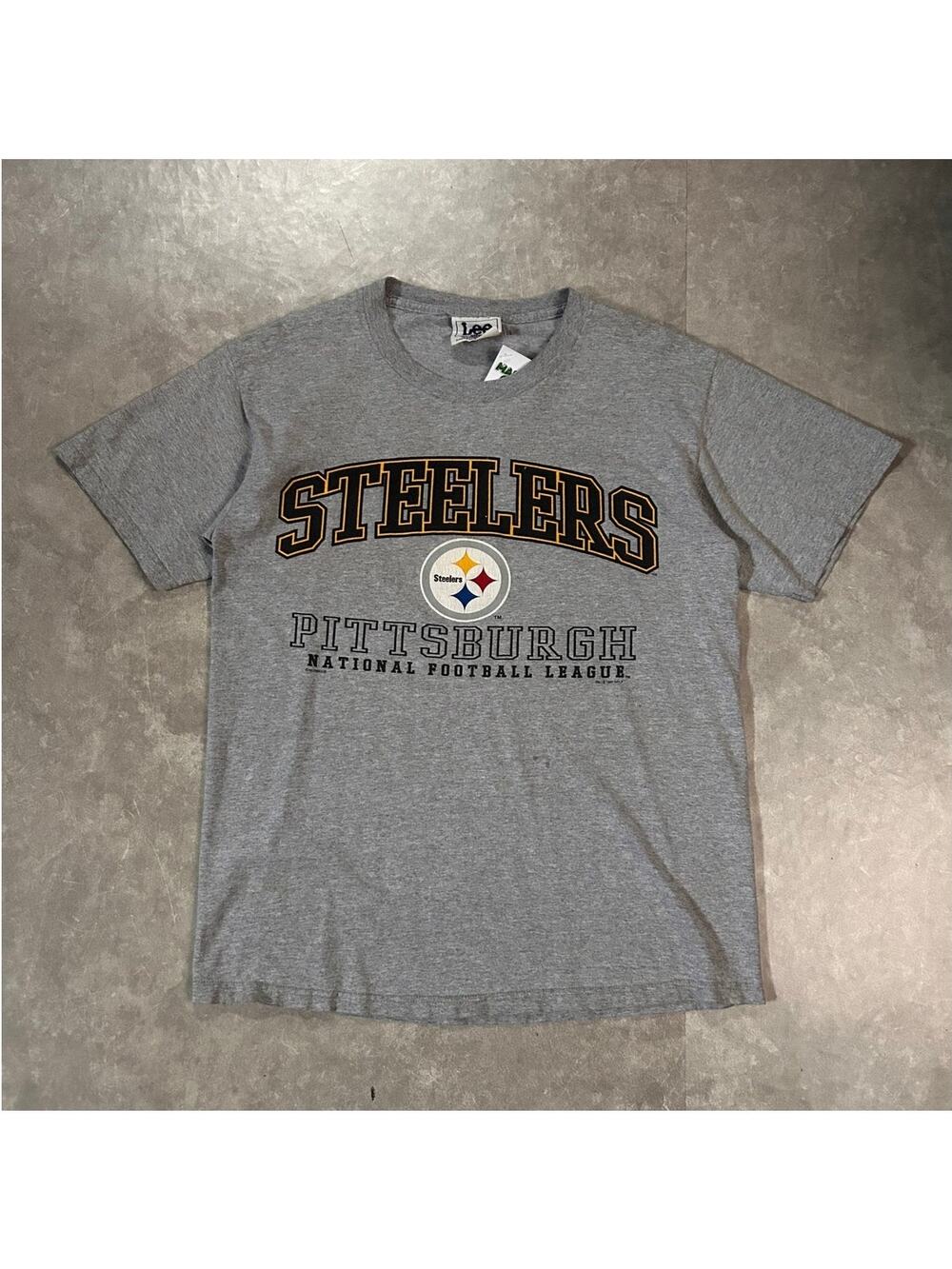 90's Vintage Pittsburgh Steelers Lee Grey T-Shirt -M